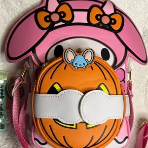 Loungefly Sanrio My Melody Faux Leather Crossbody Bag Pink Orange Halloween